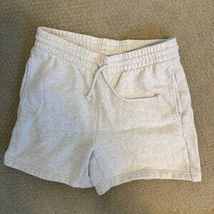 Tna COZY FLEECE BOYFRIEND 5" SWEATSHORT - Size Medium - Heather Oatmeal